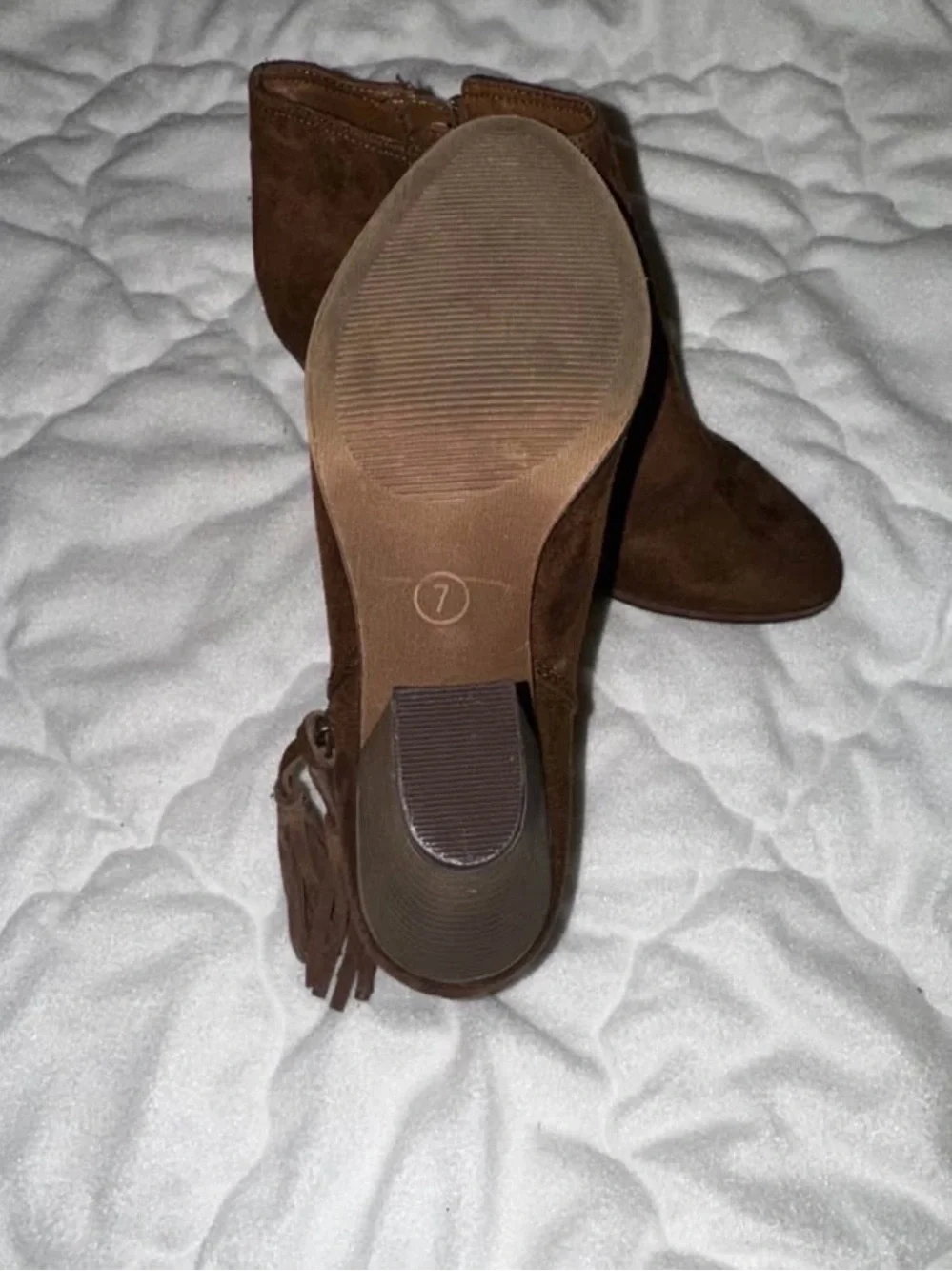 Women’s Brown Suede Tassel Ankle Bootie - Stylish Everyday Heel